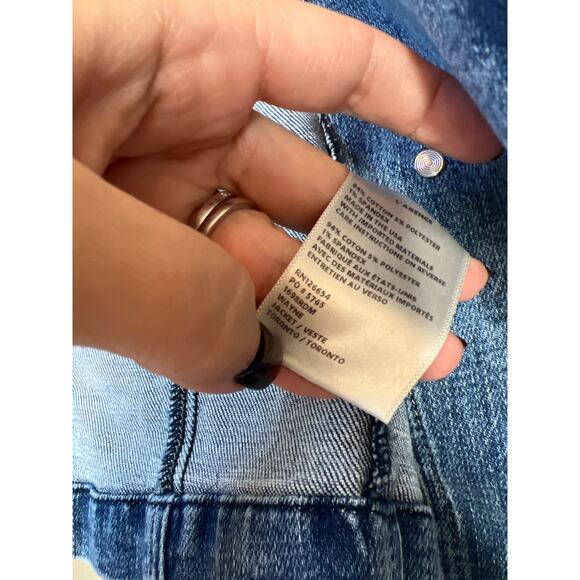 NEW L'AGENCE Ultimate Cropped Open Front Wayne Denim Jacket Blue Size: XS - Picture 5 of 7